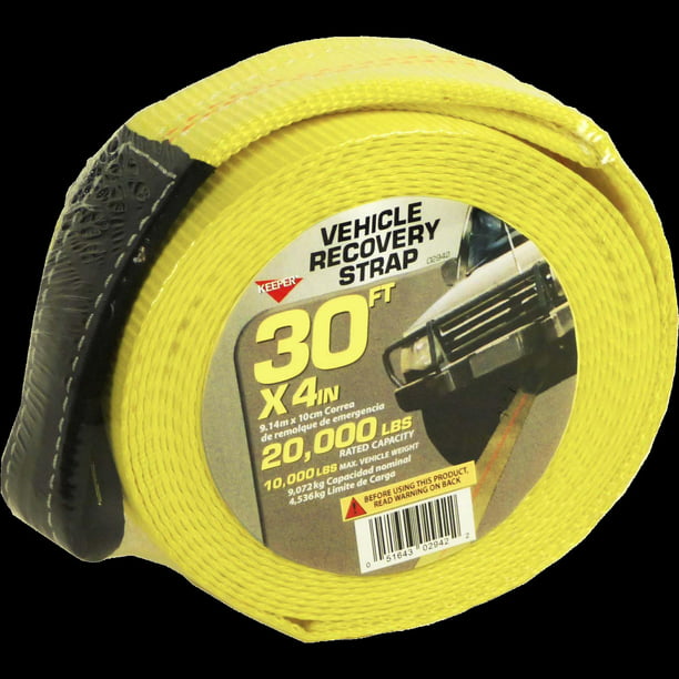 EYE 4WD 4 x 4 RECOVERY WINCH TOWING HI-VIS TOW STRAP x 4 Metres SNAP HOOK